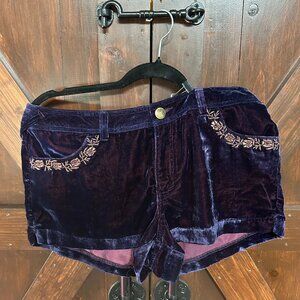 Free People Purple Velvet Shorts